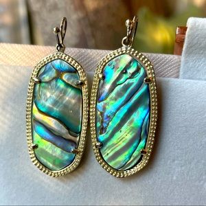 Kendra Scott Elle Gold Drop Earrings In Abalone Shell